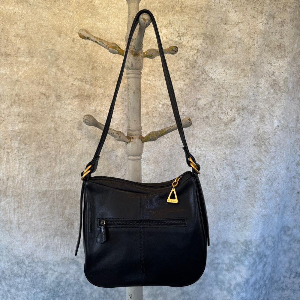 Americana by Sharif Black Leather Shoulder Bag Purse